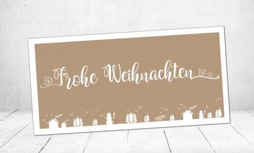 Weihnachtskarte geschäftlich Kraftpapier