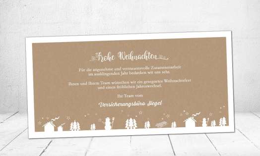 Weihnachtskarte geschäftlich Kraftpapier