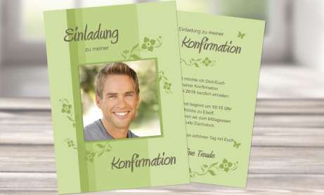 Einladung Kommunion / Konfirmation, Postkarte, lila