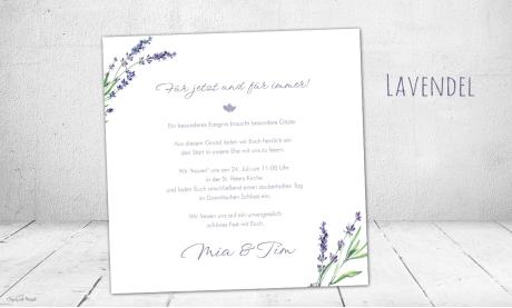 Einladungskarten Hochzeit Lavendel