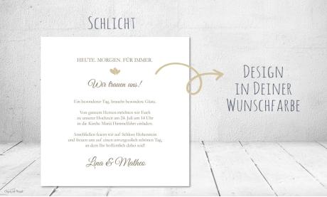 Einladungskarten Hochzeit schlicht minimalistisch