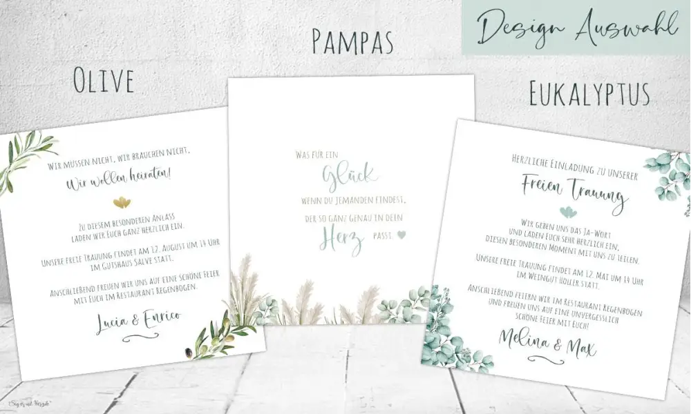 Design Hochzeitspapeterie