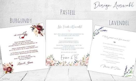 Design Hochzeitspapeterie