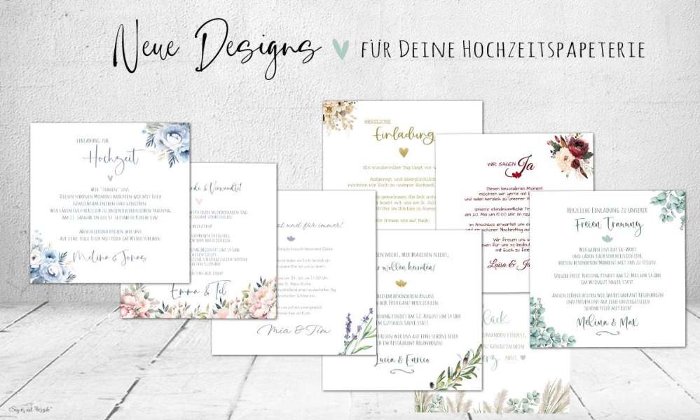 Design Hochzeitspapeterie