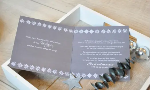 Firmen Weihnachtskarte geschäftlich, Klappkarte