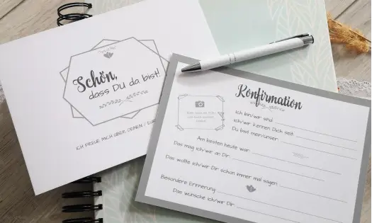 Gästebuch Konfirmation Kommunion, schön dass du da bist
