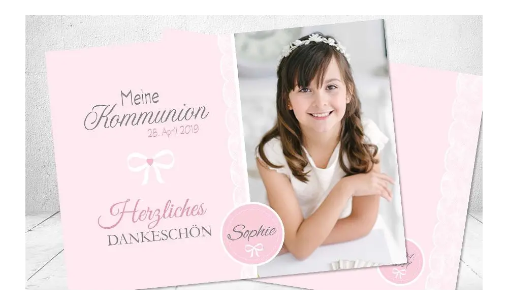Danksagung Kommunion Mädchen