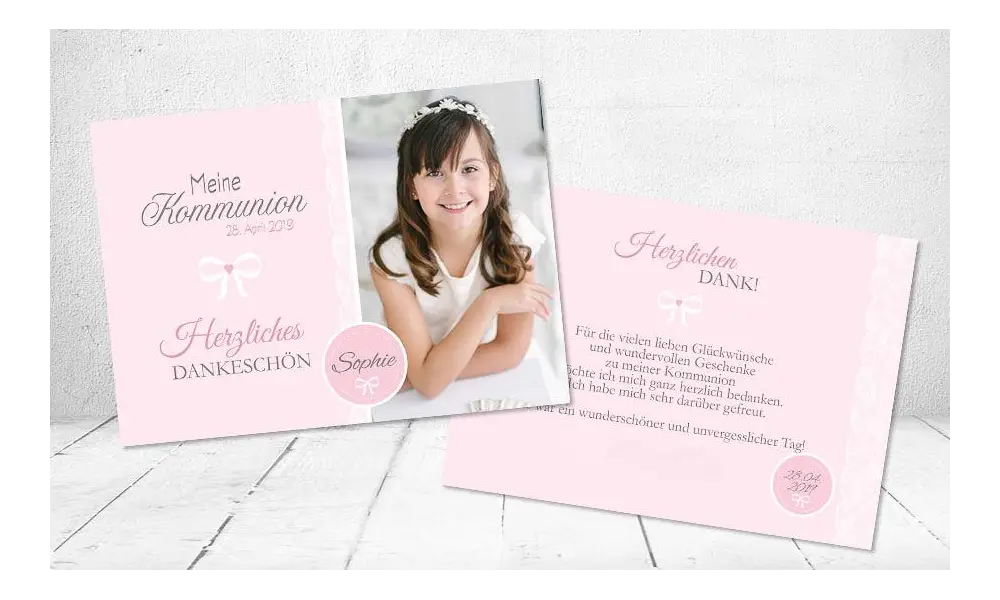Danksagung Kommunion Mädchen
