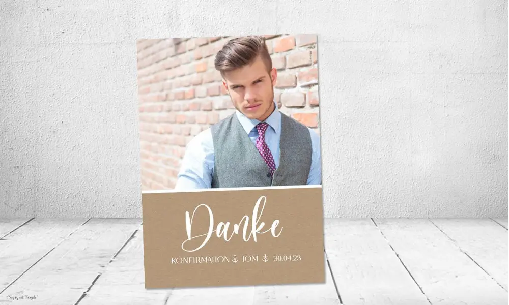 Danksagung Konfirmation Kraftpapier