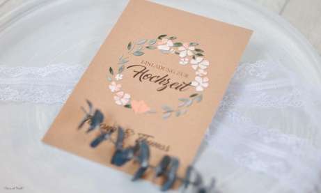 Einladungskarten Hochzeit Kraftpapier