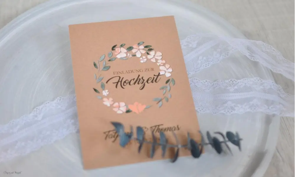 Einladungskarten Hochzeit Kraftpapier