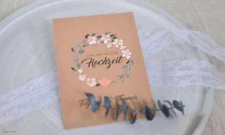 Einladungskarten Hochzeit Kraftpapier