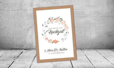 Einladungskarten Hochzeit Kraftpapier