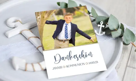 Danksagung Kommunion Fotokarten