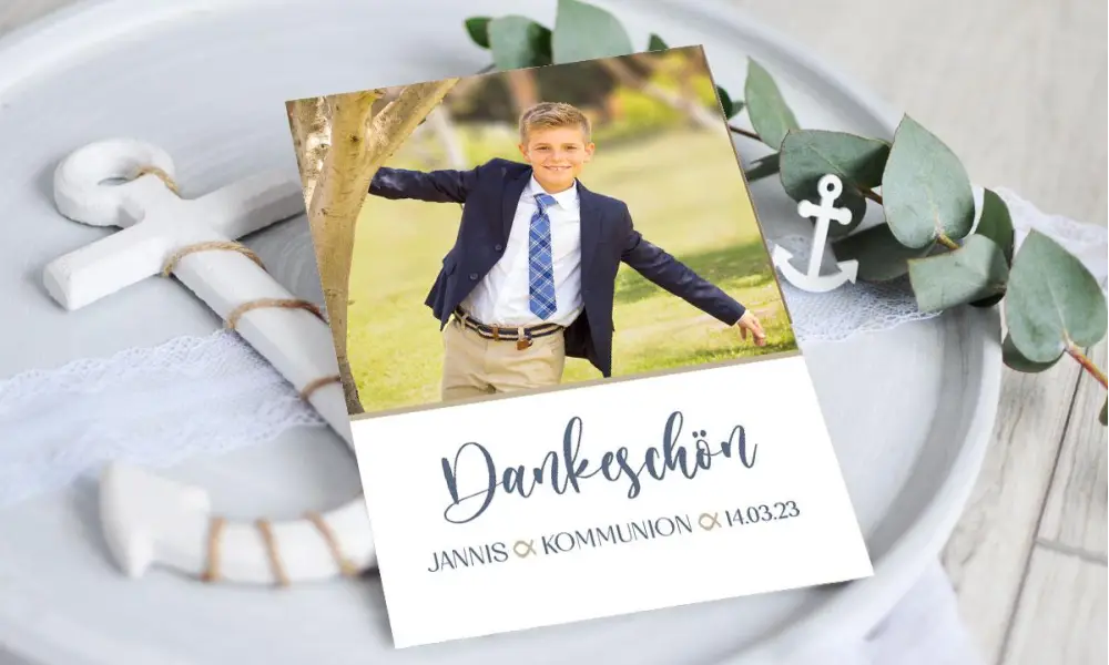 Danksagung Kommunion Fotokarten