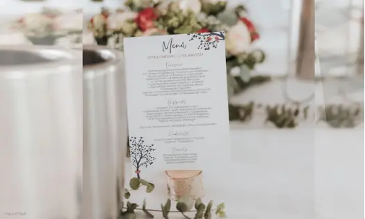 Menükarte Hochzeit