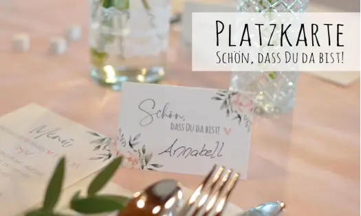 Platzkarte Tischkarte Namensschildchen zur Hochzeit