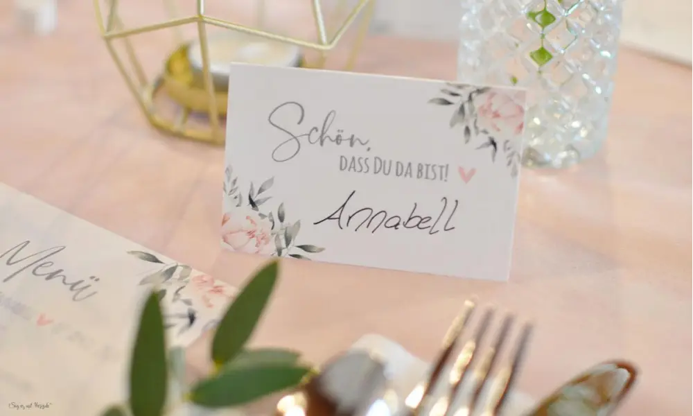 Platzkarte Tischkarte Namensschildchen zur Hochzeit