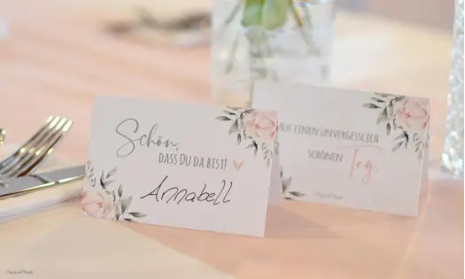 Platzkarte Tischkarte Namensschildchen zur Hochzeit