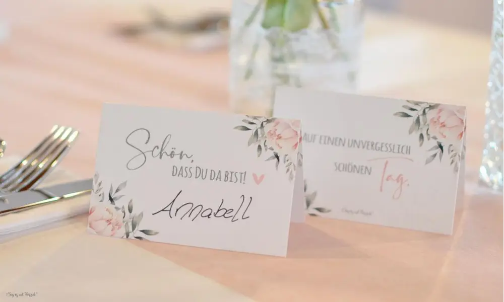 Platzkarte Tischkarte Namensschildchen zur Hochzeit