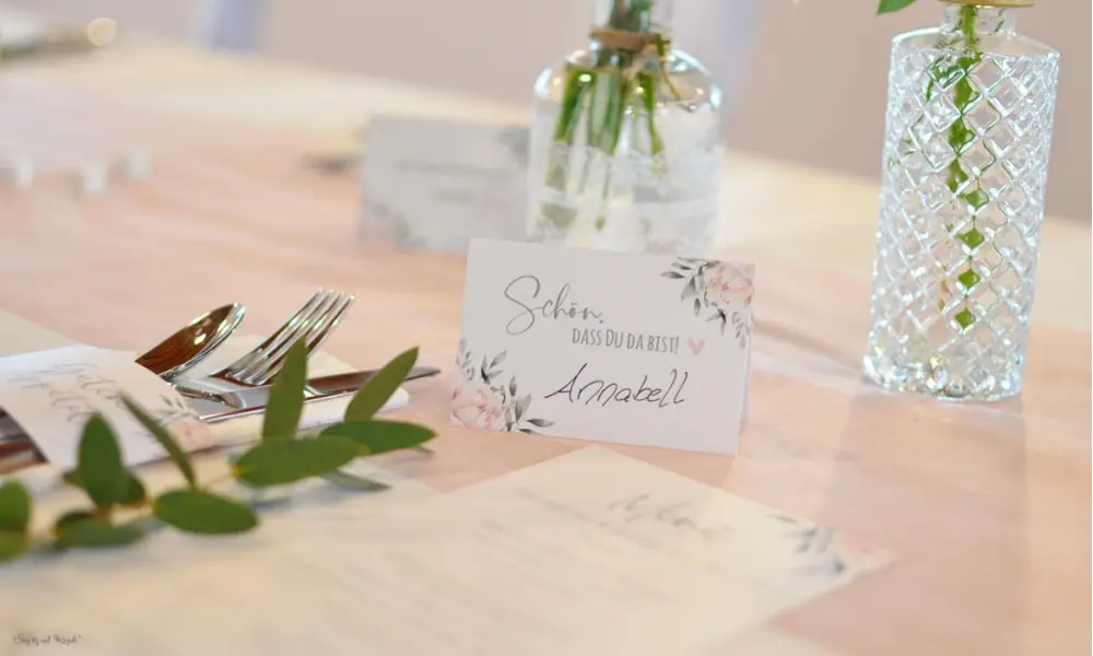 Platzkarte Tischkarte Namensschildchen zur Hochzeit