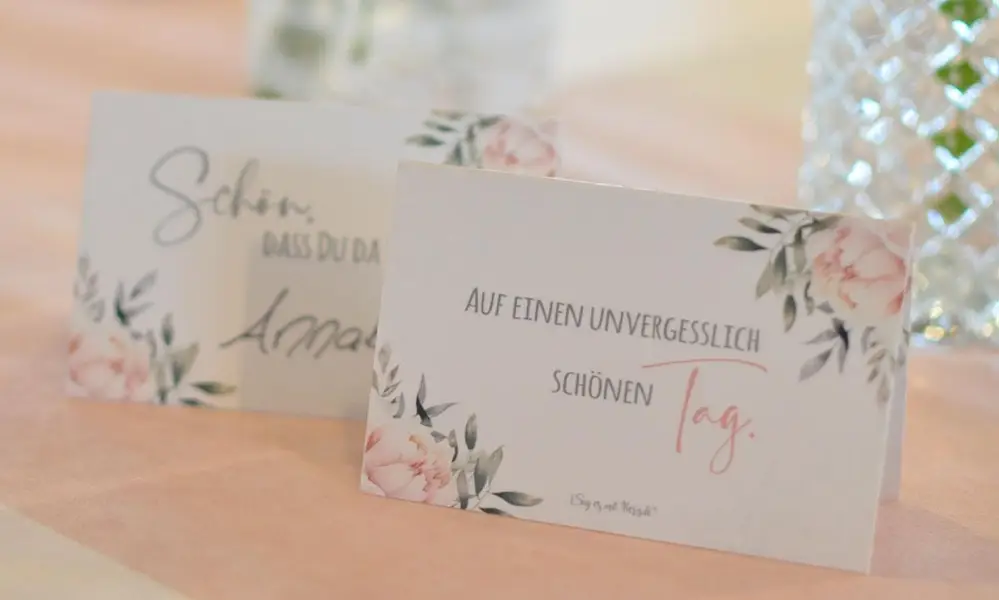 Platzkarte Tischkarte Namensschildchen zur Hochzeit