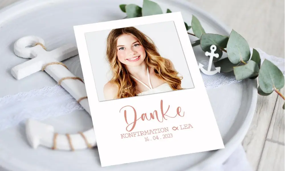 Danksagung Konfirmation rosa