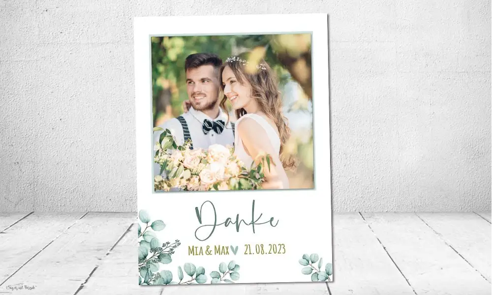 Dankeskarten Hochzeit Eukalyptus