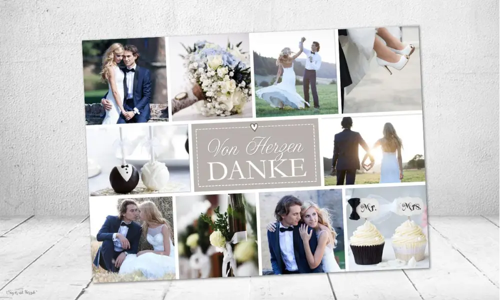 Danksagungskarte Hochzeit Vintage Diy