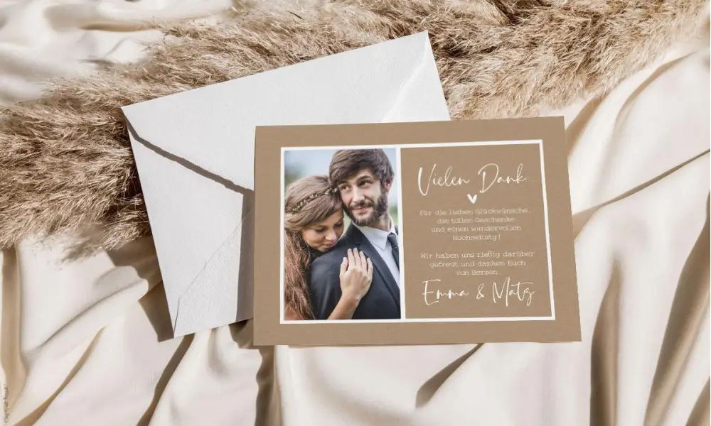 Dankeskarten Hochzeit einfach