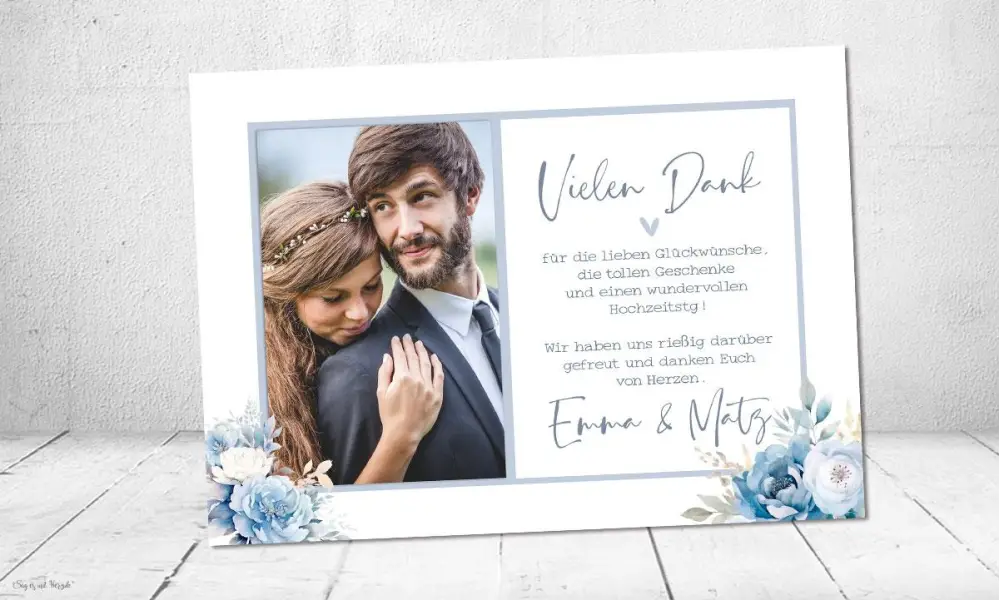 Danksagungskarte Hochzeit Kraftpapier