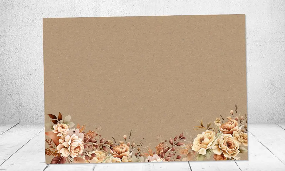 Dankeskarten Hochzeit Kraftpapier floral