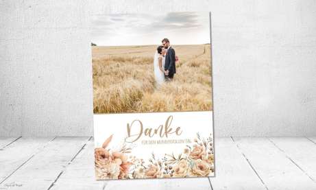 Dankeskarte Hochzeit floral