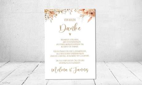 Dankeskarte Hochzeit floral