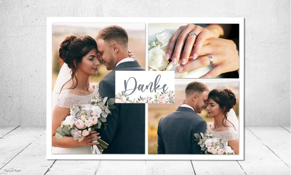 Danksagungskarten Hochzeit Collage