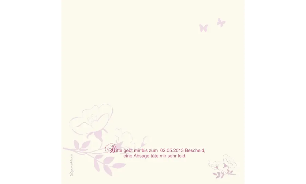 Einladungskarte 60. Geburtstag, zweiseitig, creme pink