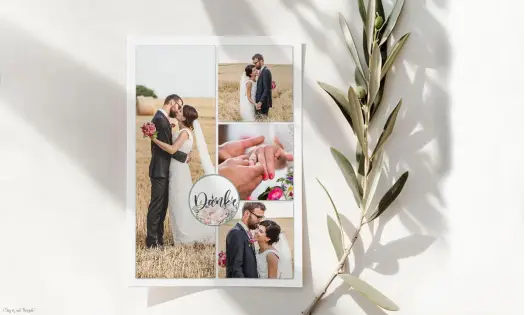 Dankeskarte Hochzeit Postkarte Boho