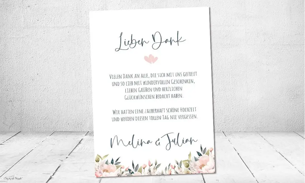 Dankeskarte Hochzeit Postkarte Boho