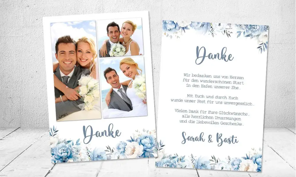 Dankeskarte Hochzeit Aquarell