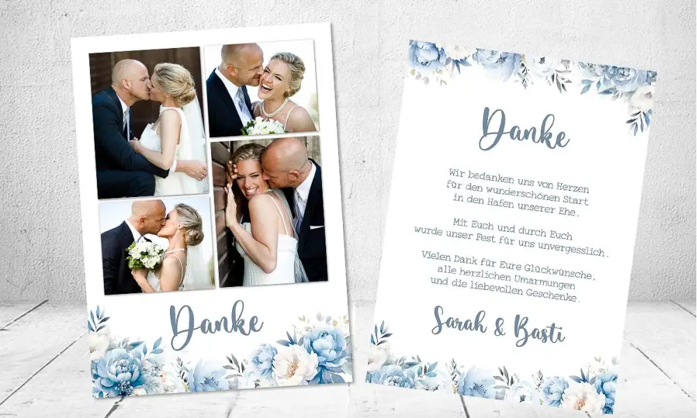 Dankeskarte Hochzeit Aquarell