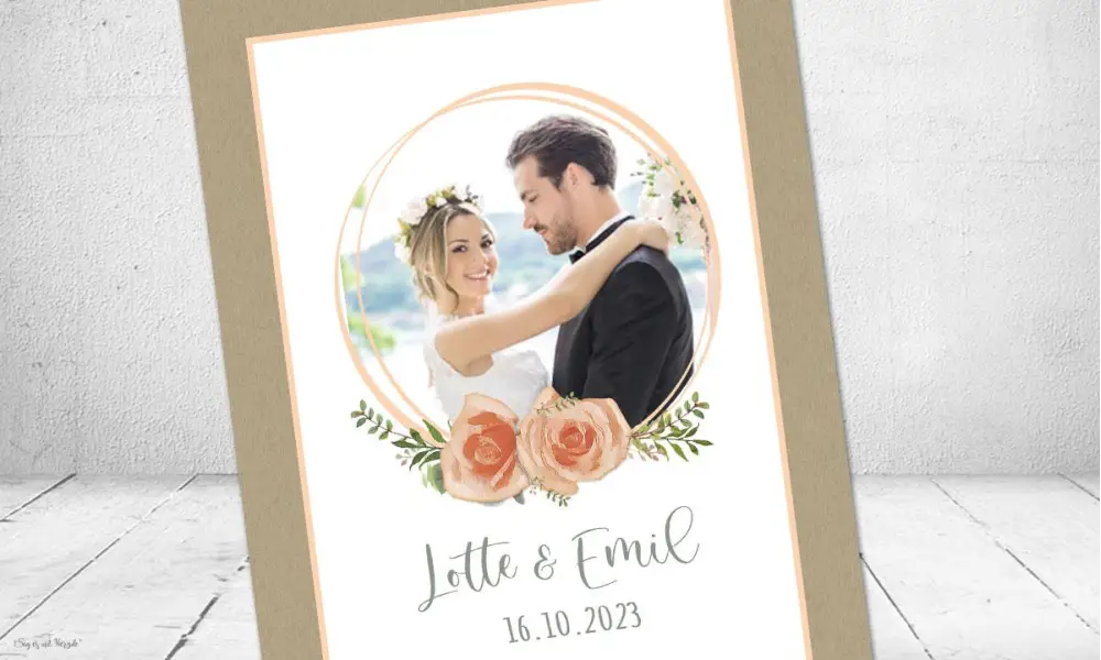 Dankeskarte Hochzeit Kraftpapier apricot