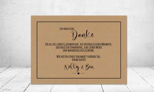 Danksagung Hochzeit Kraftpapier Collage