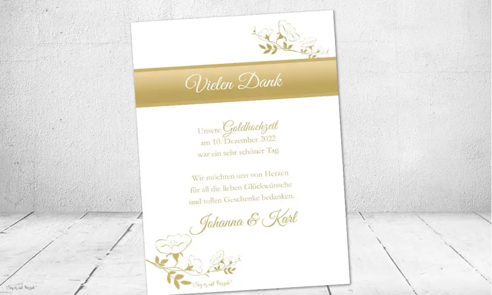 Dankeskarten Goldene Hochzeit