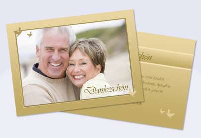 Danksagungskarte, Karte Hochzeit, gold