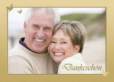 Danksagungskarte, Karte Hochzeit, gold