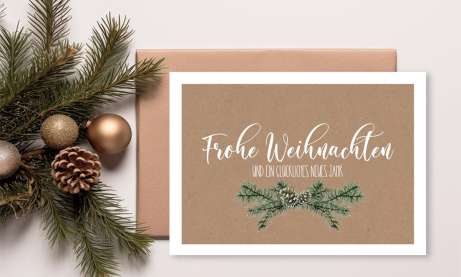 Firmen Weihnachtskarte mit Logo Kraftpapier Look