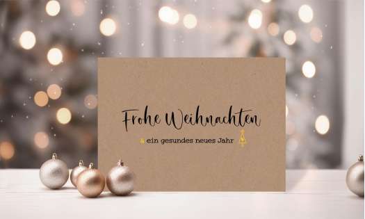 Geschäftliche Weihnachtskarte für Unternehmen mit Logo, individuell gestaltet