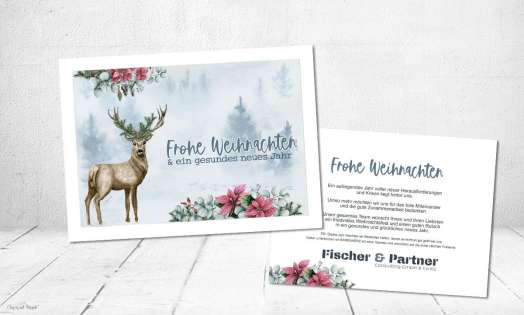 Geschäftliche Weihnachtskarten mit Logo individuell