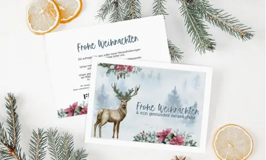 Geschäftliche Weihnachtskarten mit Logo individuell