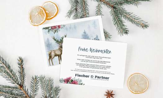 Geschäftliche Weihnachtskarten mit Logo individuell